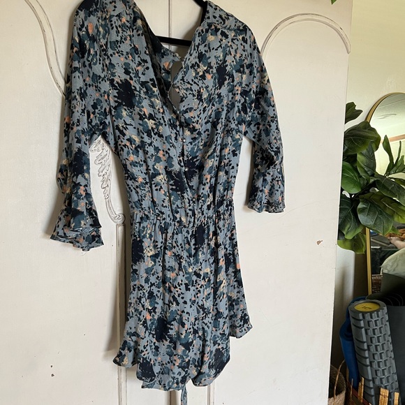 Free People | Blue Floral Romper - Picture 2 of 6